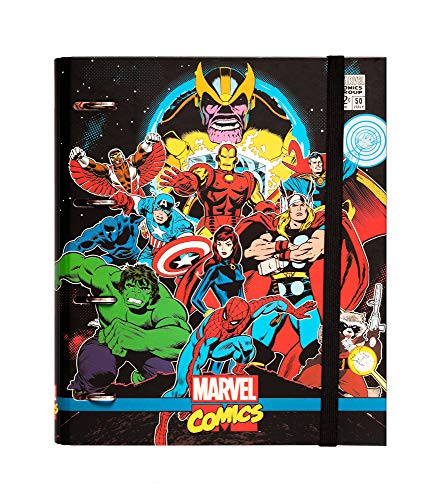 Grupo Erik - Carpeta 4 anillas troquelada premium Los Vengadores, Marvel Comics, 32x26 cm