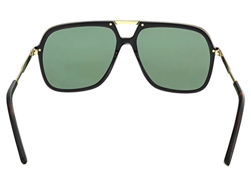 Gucci GG0200S 001 Gafas de Sol, Negro (1/Green), 57 Unisex Adulto