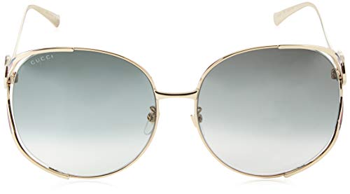 Gucci GG0225S 004 Gafas de Sol, Dorado (4/Grey), 63 para Mujer