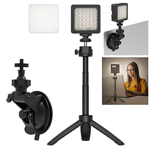 HAFOKO Iluminación Video Conferencia Kit Trabajo Remoto Zoom Llamada Luz LED Escritorio Video Smartphone Vlogging Light Cámara Vlog Iluminación Compatible con Portátil Reunión Clase en Línea Youtube