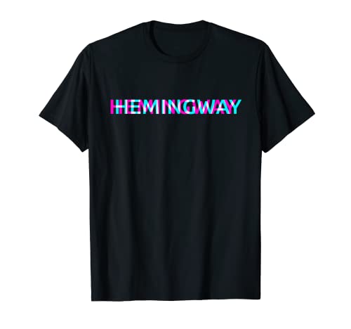 Hemingway, Cool Cat Nervioso Glitch Arte estético Camiseta