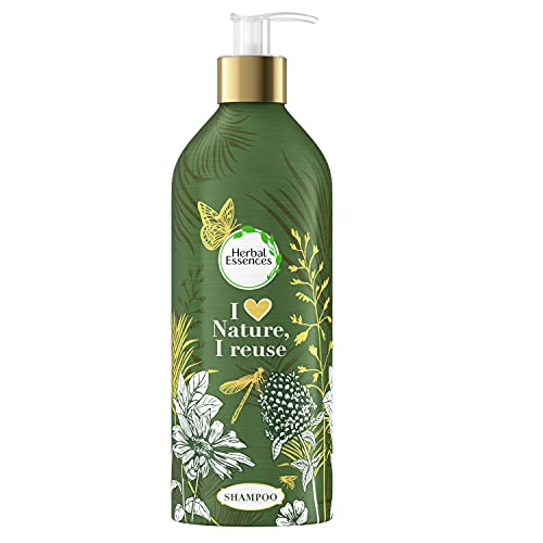 Herbal Essences Champú Botella Ecológica de Aluminio Rellenable Con Aceite De Argán De Marruecos Repara , 430 ml