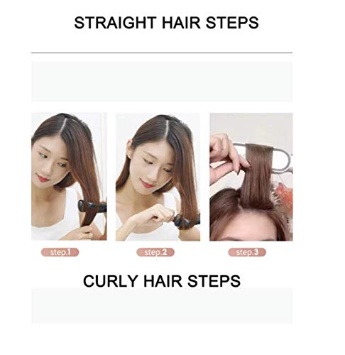 HHYSPA Hair Straightener Brush, 2 in 1 Hair Straightener,Professional Electric Hair Straightener Curler Anion Hair Straightening Comb,for Professional Salon at Home (Green)