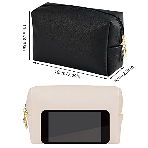 INSOUR Paquete de 2 bolsas de maquillaje, bolsas de cosméticos impermeables para viajes, bolsa de aseo para maquillaje, bolsa de maquillaje, soporte para brochas para mujeres y niñas