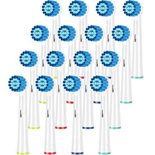 ITECHNIK Recambios Cepillos Compatible con Oral B Sensitive Clean, 16 Cabezales de Cepillos de Dientes Eléctrico