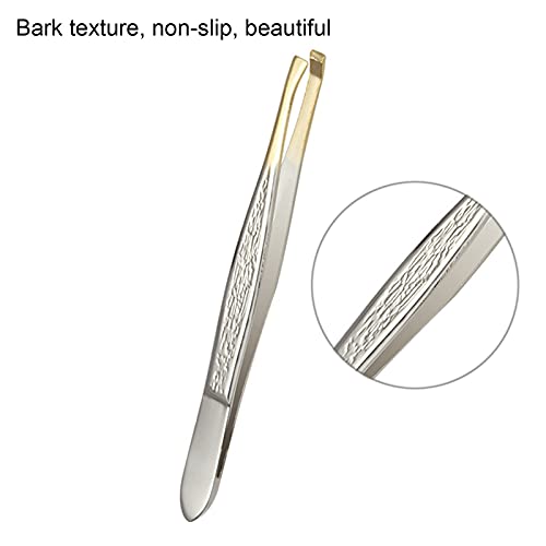 iZhuoKe Pinza de Acero Inoxidable,Tweezer Pinzas de Depilar Profesionales Cejas,Pinza Inclinada Punta para Pelos Faciales, Pelos Encarnados