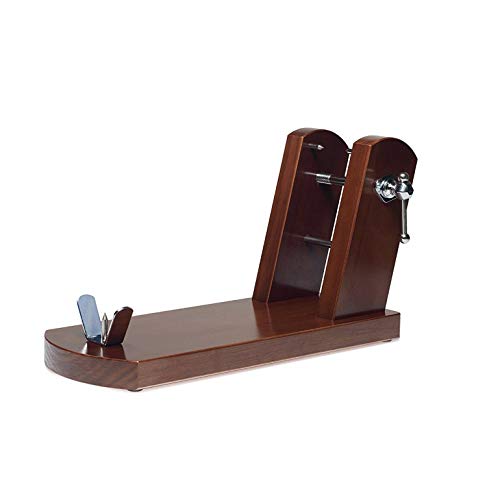 JAMONERO BUARFE Rioja con Set Negro EN Madera DE Pino para Profesional HOGAR +Cuchillo JAMONERO + CHAIRA + Cubre Jamon EN Color: (Nogal)