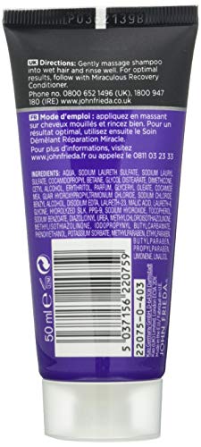 John Frieda Frizz Ease Milagrosa recuperación Champú de viaje, 50 ml, pack de 6