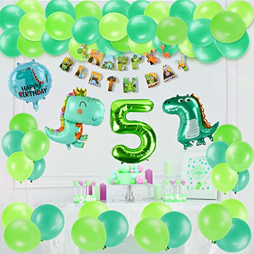 KATELUO Decoracion Cumpleaños Dinosaurios,Selva Fiesta de Cumpleaños Decoracion, Selva Fiesta de cumpleaños decoracion Niño,Decoración de globos de cumpleaños para niños. (5)