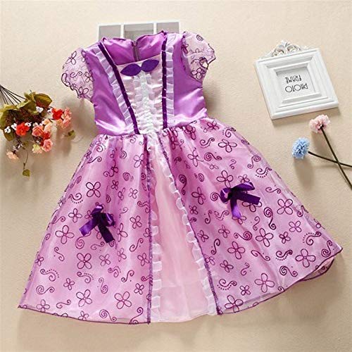 kengbi Vestido de Chicas tamaño ade Niñas Rapunzel Snow Blanco Vestido Niños Verano Fancy Princess Traje Niños Halloween Cumpleaños Vestidos (Color : Aurora B, Kid Size : 7)