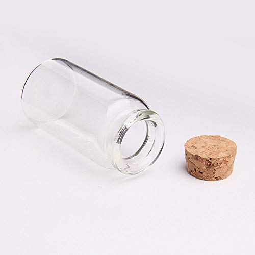 knowing 10pcs 30 mm x 60 mm Vacías Muestras Botella de Cristal, 25ml Mini Tarros de Cristal Botellas Frascos con Tapones de Corcho, para Bodas, Joyería, Regalos para Invitados (Transparente)