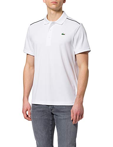 Lacoste Sport DH2094 Camisa de polo, Blanc/Noir, M para Hombre