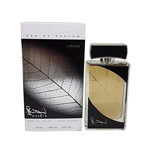 Lattafa - Najdia Silver - Perfume EDP árabe almizcle, cítrico, fresco, spray, 100 ml