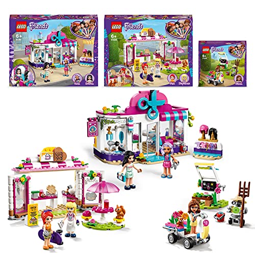 LEGO 66687 Friends, Paquete Promocional 3en1: Peluquería, Cafetería del Parque y Huerto de Flores de Olivia, Set de Regalo, A Partir de 6 años 