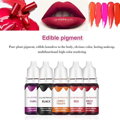 Lip Glaze Materia prima Colorido Líquido Natural Plant Pigment Makeup 12 colores Bricolaje Brillo de labios hecho a mano Brillo de labios de grado alimenticio Colorante pigmento-Set A