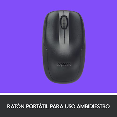 Logitech MK220 Combo con Teclado y Ratón Inalámbrico compacto para Windows, Inalámbrico a 2,4 GHz con Receptor USB Unifying, Batería para 24 meses, PC, Portátil, Disposición QWERTY Portugués - Negro