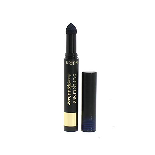 L’Oréal Paris Make-Up Designer Eyeliner Super Liner Smokissime 105 Blue Smoke delineador de ojos Polvo compacto Azul - Delineadores de ojos (Polvo compacto, Azul, Blue Smoke, Mate, 14 h, 13 mm)