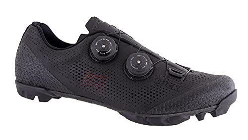 LUCK Poseidon | Zapatillas MTB para Hombre y Mujer | Suela de Carbono | Doble Cierre Rotativo | Zapatillas para Bicicleta de Montaña (41, Negro)