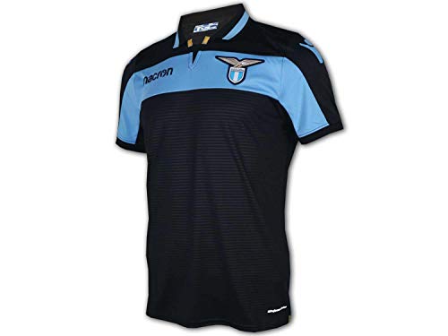 Macron Lazio Tercera Equipación 2018-2019, Camiseta, Black-Ligh Blue, Talla XXL