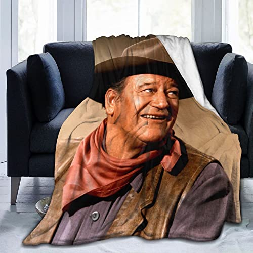 Manta de franela John Actor Wayne, manta de forro polar, suave Thow, manta de aire acondicionado para sofá, sala de estar, dormitorio, 60 x 50 pulgadas