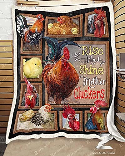 Manta de pollo – Rise and Shine Mother Cluckers – Manta de felpa para regalo significativo para la familia