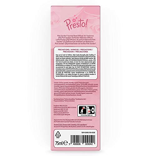 Marca Amazon - Presto! Ambientador de varillas - Pink Garden - Envase de 2