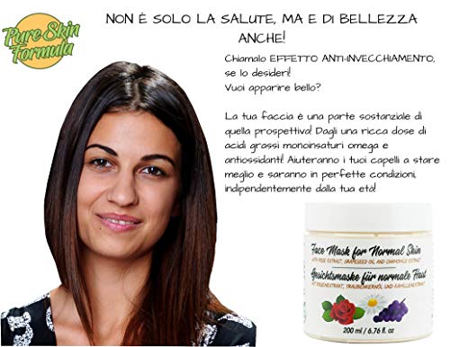 Mascarilla facial de arcilla hidratante natural con rosa y manzanilla. mascarilla limpiadora y abrillantadora, 200 mililitros