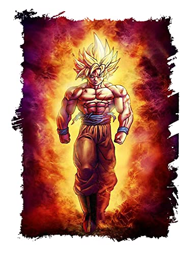 MERCHANDMANIA Camiseta Tacto ALGODÓN A3 Goku Aura DE Furia Super Guerrero Cotton Touch Tshirt