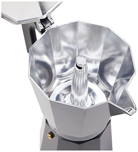 Monix Vitro Noir – Cafetera Italiana de Aluminio, Capacidad 12 Tazas, Apta para Todo Tipo de cocinas Salvo inducción (Braisogona_M640012)