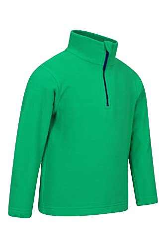 Mountain Warehouse Forro Polar Sudadera Camber Ligero, Transpirable, de Secado rápido, Impermeable, Antipelusas - Adecuado con Varias Capas de Ropa, Invierno Verde Oscuro 7-8 Años