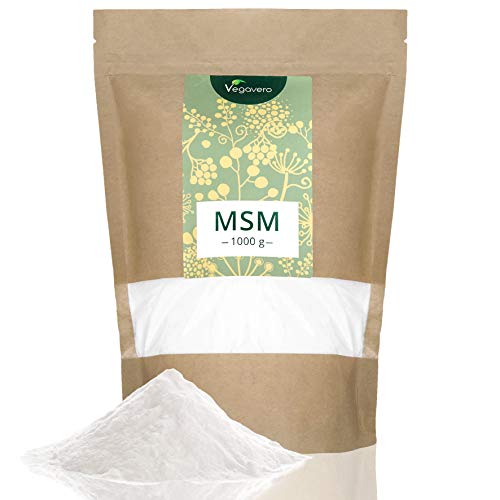 MSM en Polvo Vegavero® | EL ÚNICO 99% PURO | 1 kg | Sin Aditivos | Producto Premiado | Testado en Laboratorio | Antiinflamatorio Natural + Dolor Espalda + Articulaciones