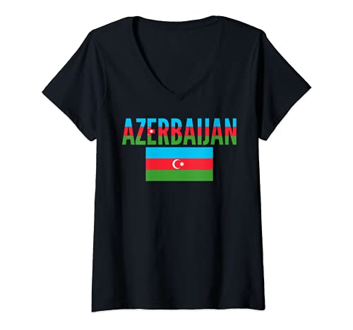 Mujer Azerbaijan Country Flag - Azerbaijani Camiseta Cuello V