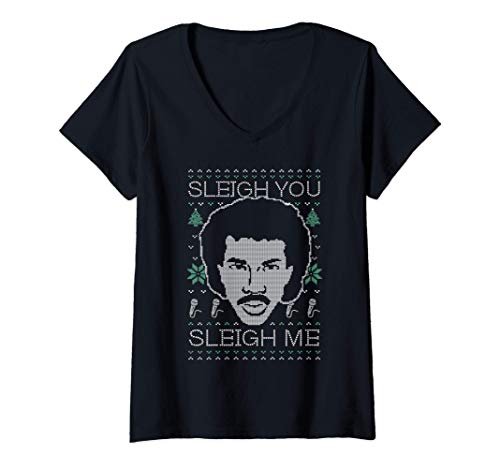 Mujer Lionel Richie - Sleigh You Sleigh Me Camiseta Cuello V