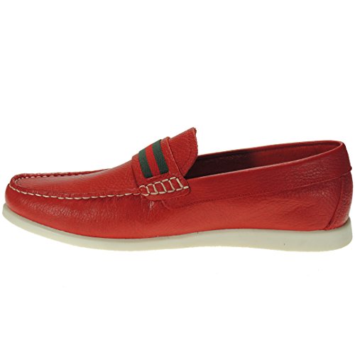 Náutico Hombre Mocasín Pachanga con Antifaz - Zapato Marca COMODO'SPORT Rojo Talla 41