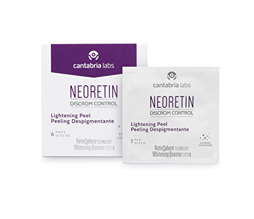 Neoretin Discrom Control Peeling Despigmentante. - Discos Despigmentantes Intensivos, Sin Color, 6 Sobres de 1 Mililitros