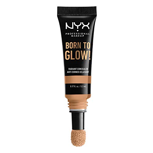 NYX Professional Makeup Corrector de Maquillaje Born to Glow Radiant Concealer, Reduce las Ojeras, Resalta e ilumina tu Mirada, Fórmula Vegana, Tono: Neutral Buff