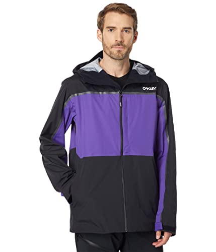 Oakley Men's Evocative Shell Jacket, Blackout/Deep Violet, XX-Large