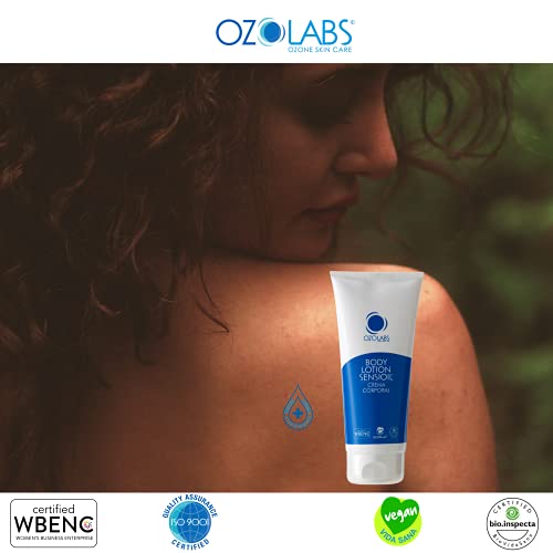 OZOLABS® | Crema Corporal con los beneficios de los aceites orgánicos ozonizados | Activa la producción de elastina y colágeno | Sello EcoPlus | ISO 9001 | 200 ml