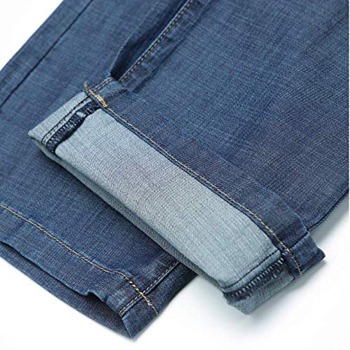 Pantalones Vaqueros Rectos Sueltos de Gran tamaño de Moda de Verano de Negocios Antiarrugas sin Planchar Pantalones Casuales 42