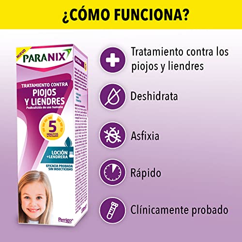 Paranix Loción Tratamiento para Piojos y Liendres - Incluye Lendrera - Sin insecticidas -100 ml