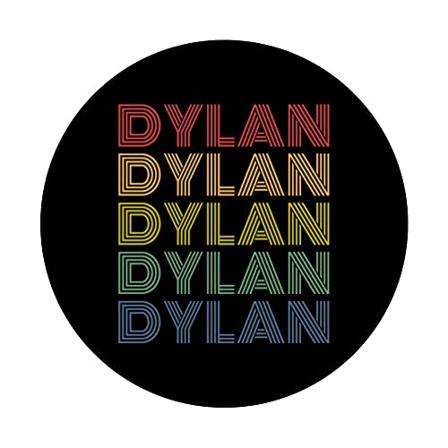 Patrón de marca de palabras Dylan para mujer, nombre personalizado retro PopSockets PopGrip Intercambiable