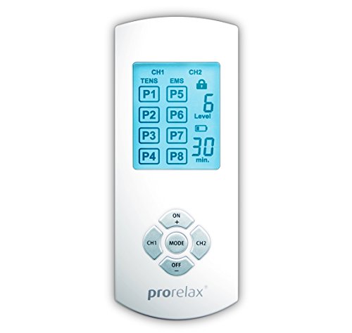 prorelax TENS/EMS Duo Comfort | aparato de electroestimulación | 2 terapias con un solo aparato | terapia natural contra el dolor crónico y para la musculación | con pantalla extra grande e iluminada