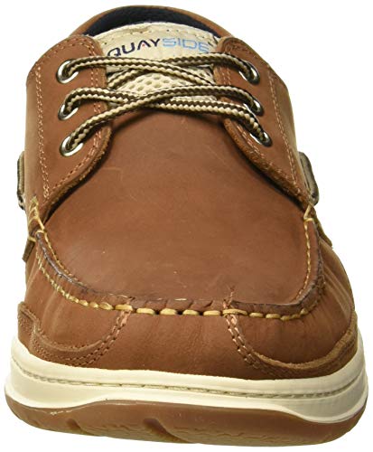 QUAYSIDE qsydwaxxxx43 - Náuticos de cuero para hombre, color marrón, talla 43