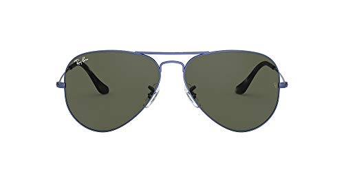 Ray-Ban Aviator Large Metal RB3025-918731-55 Gafas, Azul, 55 Unisex Adulto