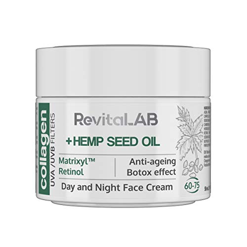 RevitaLAB +Hemp Seed Oil Crema Facial Antiedad Dia y Noche, 50 ml