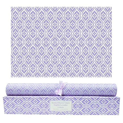 SCENTORINI Papel de Cajones de Fragancia de Lavanda, Perfumada para Armario Gabinete, 40 cm x 58 cm, 6 Hojas Violeta - Lavanda 6 Piezas