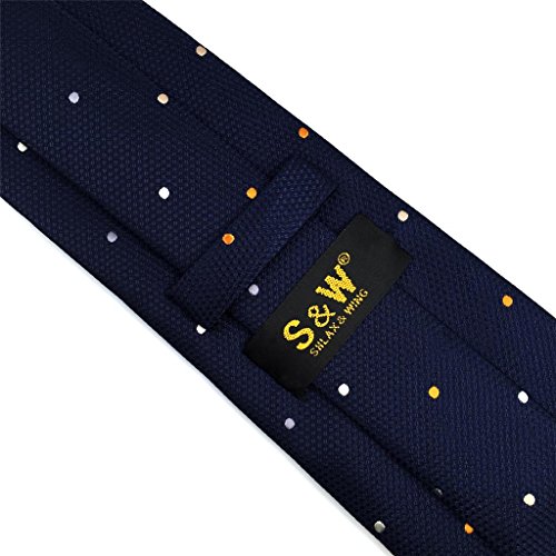 shlax&wing S&W Herren Ties Krawatte Navy Puntos Classic 147cm