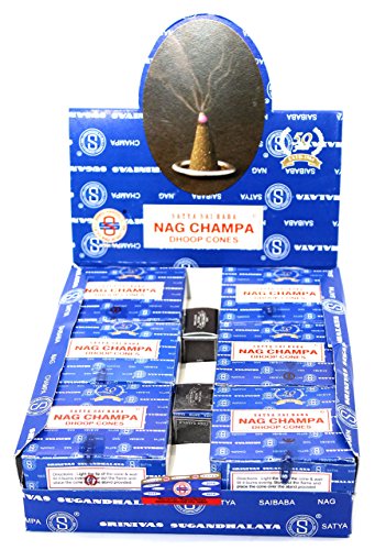 Shrinivas Sugandhalaya Satya Sai Baba Nag Champa Incense Dhoop Cones 144 Cones