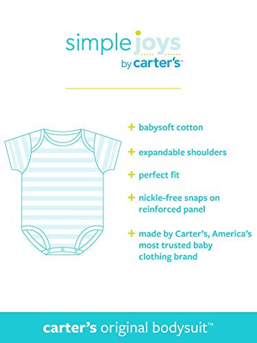 Simple Joys by Carter's - Body de manga larga para niña (5 unidades) ,Pink/Navy/Mint ,18 Meses