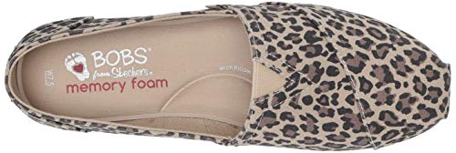 Skechers Women's Bobs Plush-Hot Spotted. Leopard Print Slip on Ballet Flat